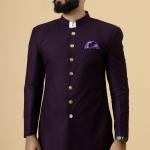 Classic Dark Purple Achkan for Men | Elegant Ethnic Wear | Jaipurio